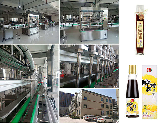 haha体育
厂房haha体育食品液体灌装机械设备展示及柠檬醋调味食品灌装机灌装样品