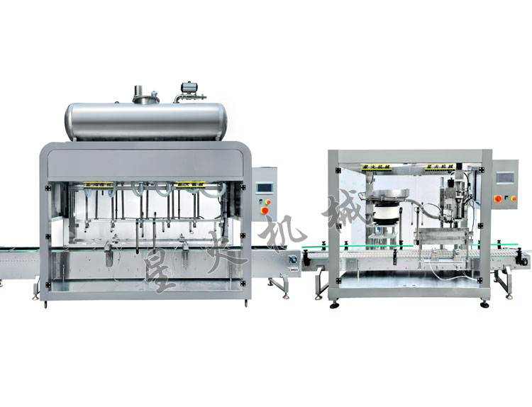 称重式洗涤剂灌装机-大桶灌装旋盖生产线
